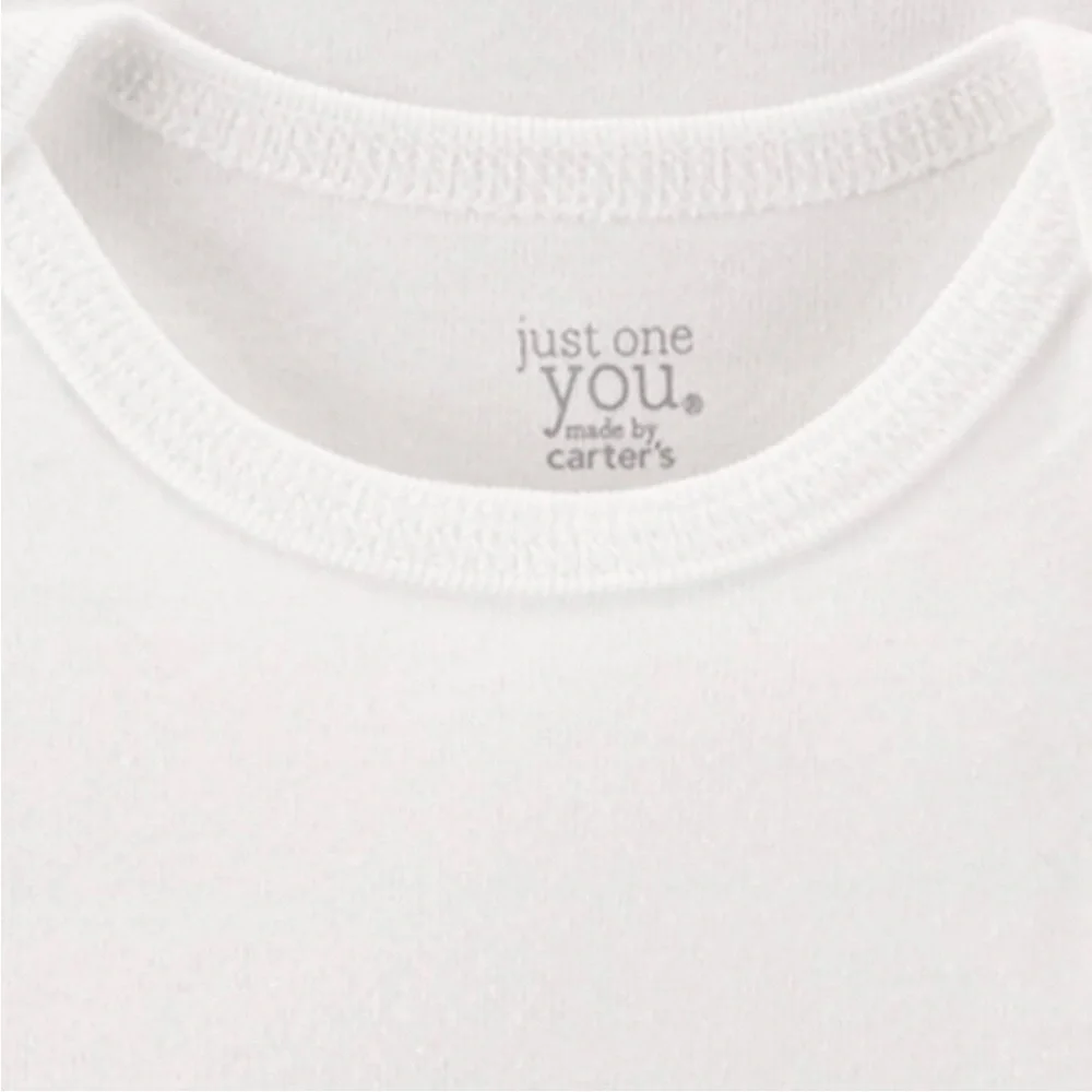 NWT Carter's Baby 4pk Short Sleeve Bodysuit - White 3M Cotton Crew Neck, Tagless
